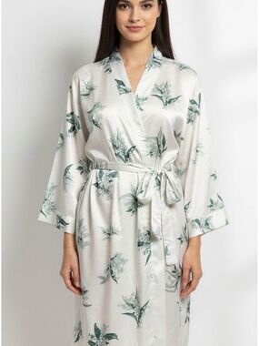 Pottery Barn Robe Satin Monique Lhuillier Lily Of The Valley XS To L Oversized